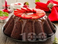 Сладкиш с ягоди, шоколад, кисело мляко и бакпулвер - снимка на рецептата